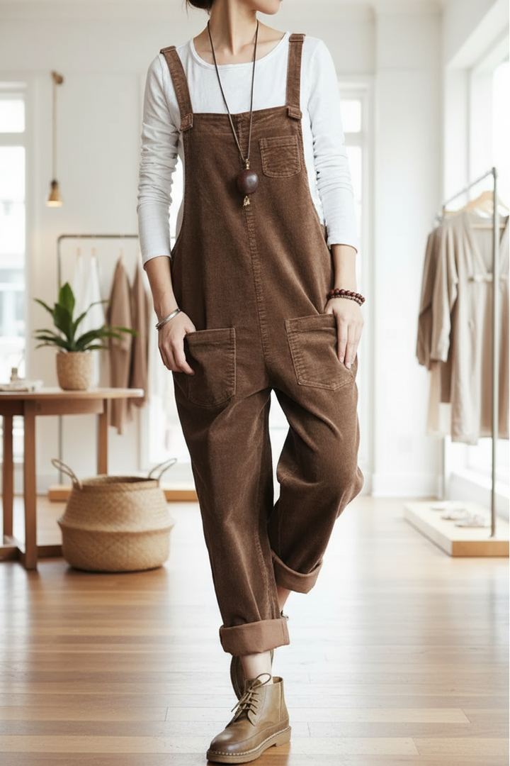 MOLLY - WIDE LEG CORDUROY OVERALLS