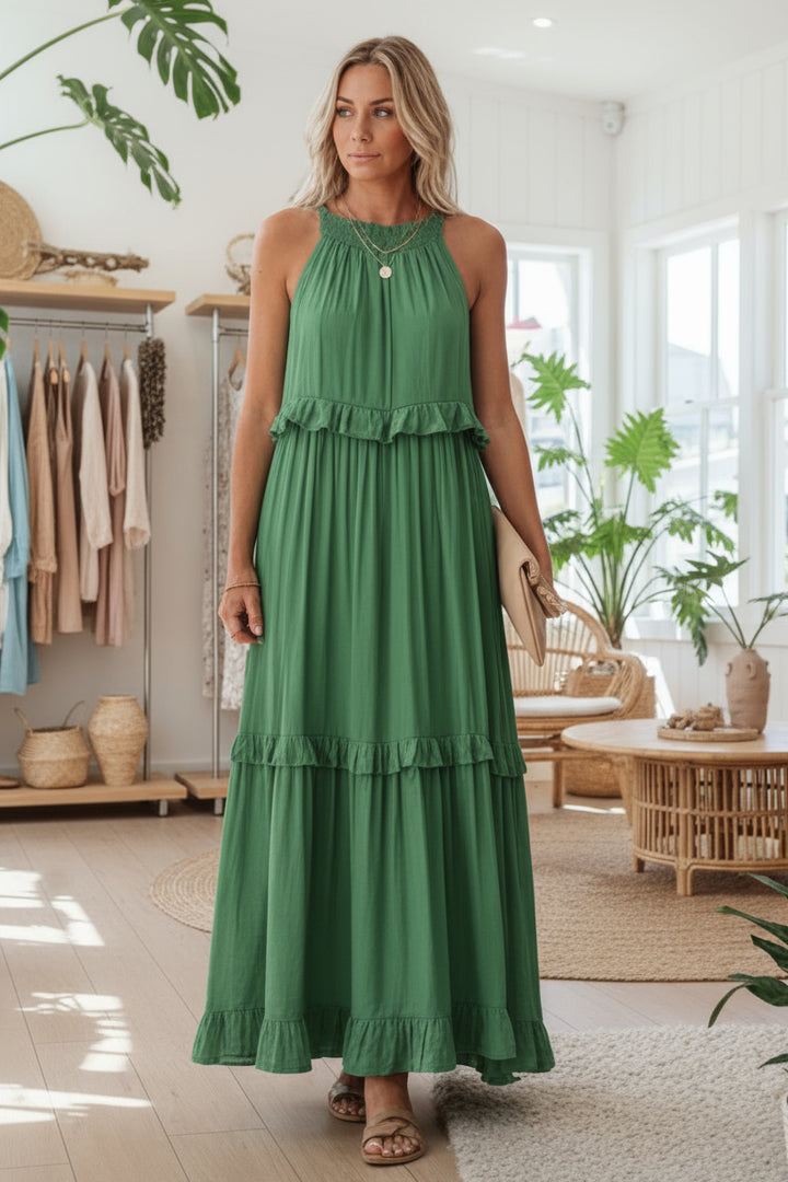 GAIA - RUFFLE MAXI DRESS