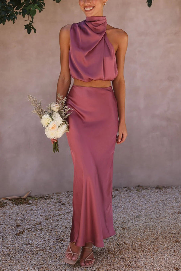 KELLY -  TWO-PIECE SATIN DRESS