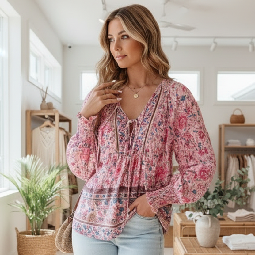 ALMA - ELEGANT FLORAL BLOUSE