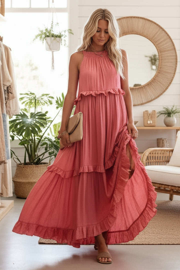 GAIA - RUFFLE MAXI DRESS