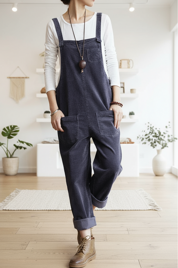 MOLLY - WIDE LEG CORDUROY OVERALLS