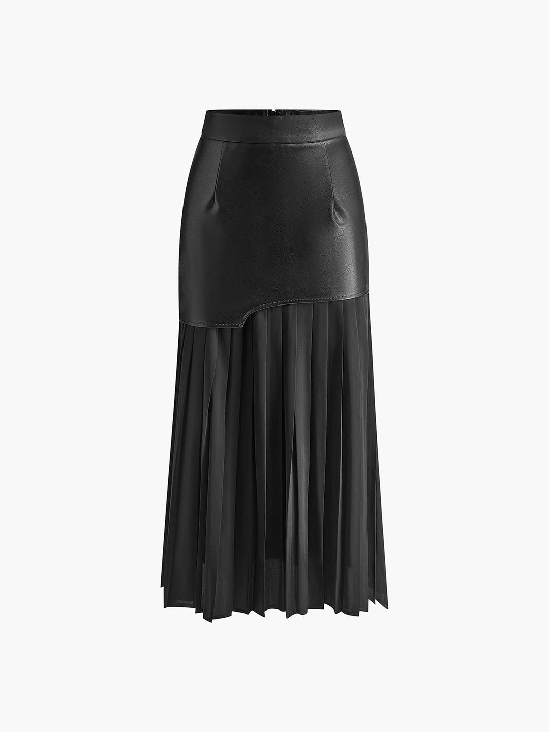 JESSY - ASYMMETRIC FAUX LEATHER SKIRT