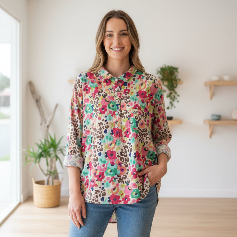 NAOME - ELEGANT FLORAL SHIRT