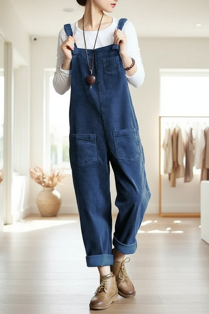 MOLLY - WIDE LEG CORDUROY OVERALLS