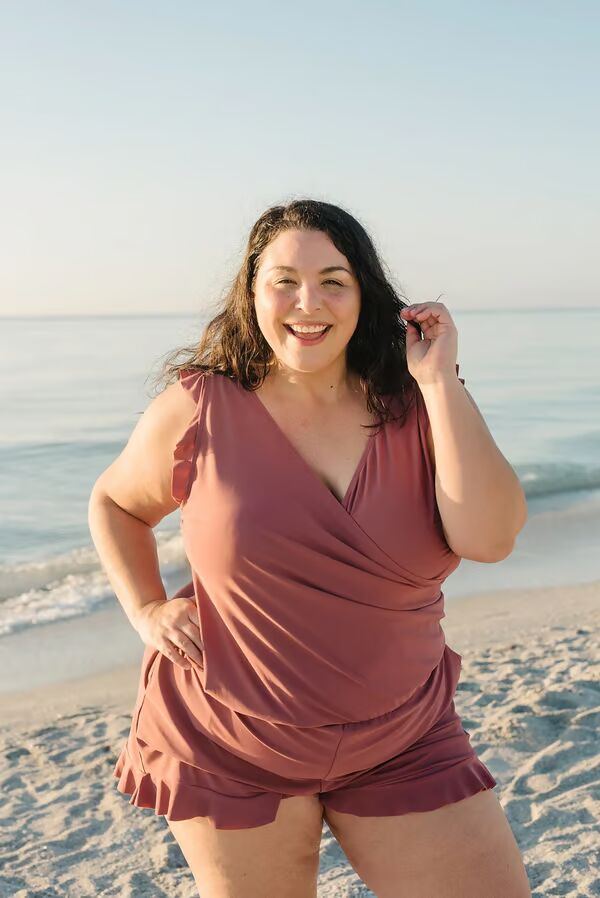 LAUREEN - SWIM ROMPER WITH BUILT-IN BRA