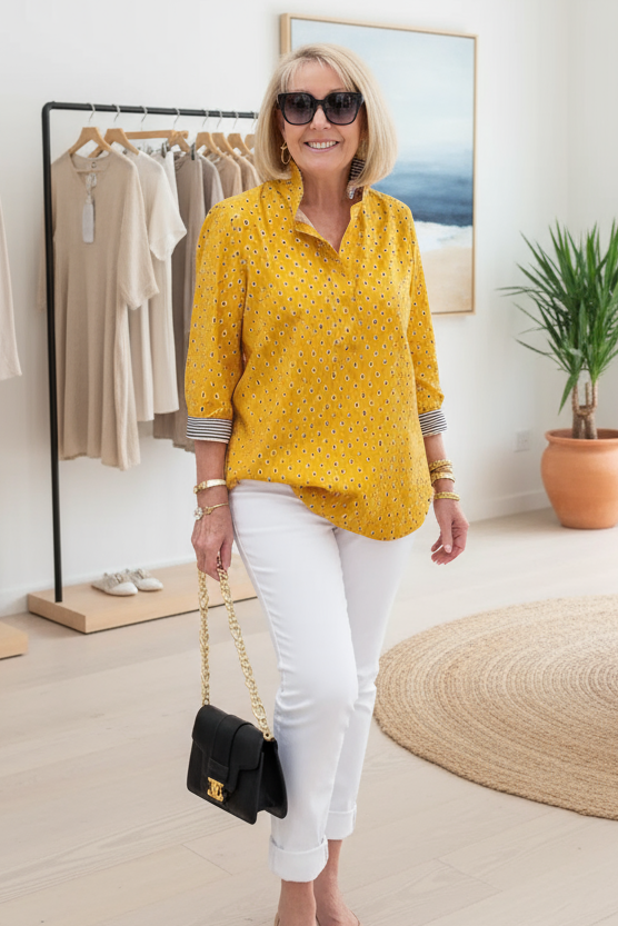 SABRINE - 3/4 SLEEVE ELEGANT TOP