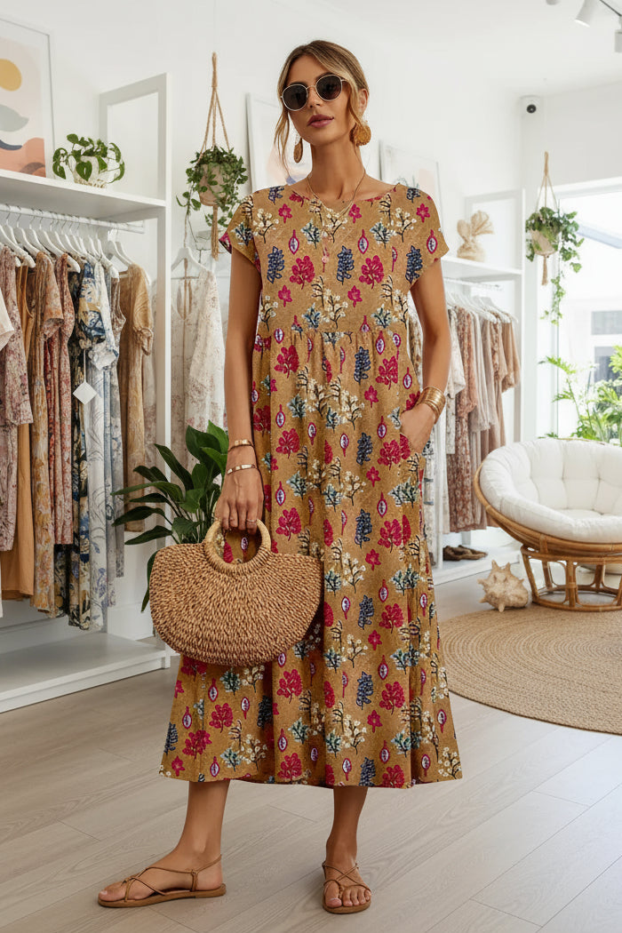 SOLE - SLIMMING ETHEREAL FLORAL DRESS