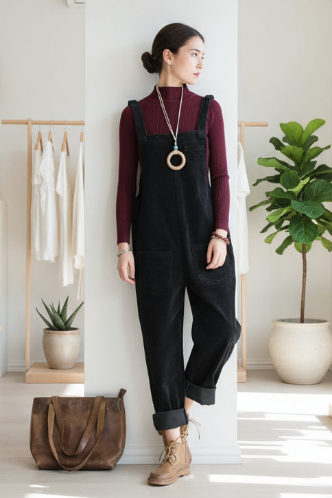 MOLLY - WIDE LEG CORDUROY OVERALLS