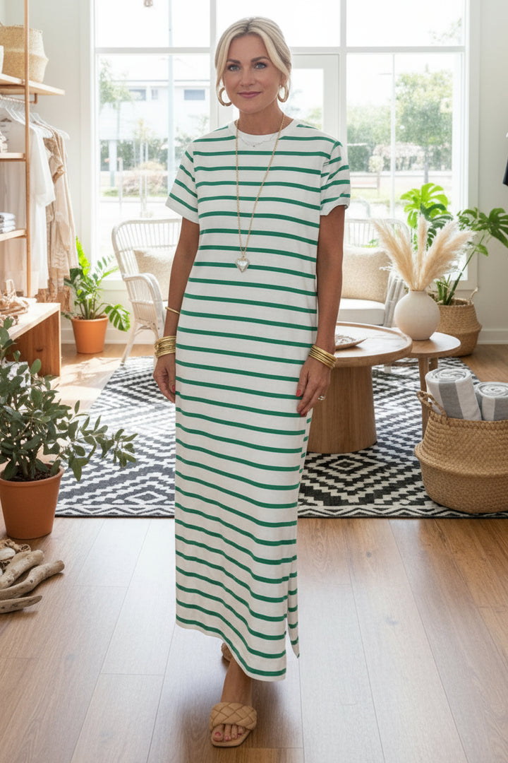 MEI - STRIPED MAXI DRESS