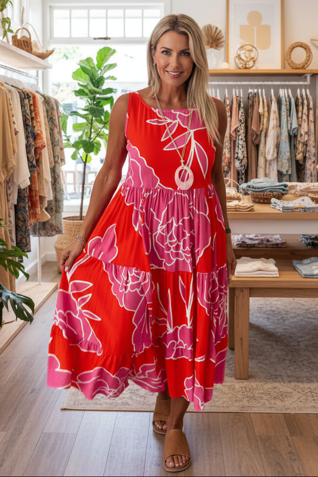 JINDI - STYLISH FLORAL PRINT DRESS