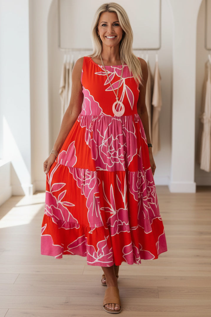 JINDI - STYLISH FLORAL PRINT DRESS