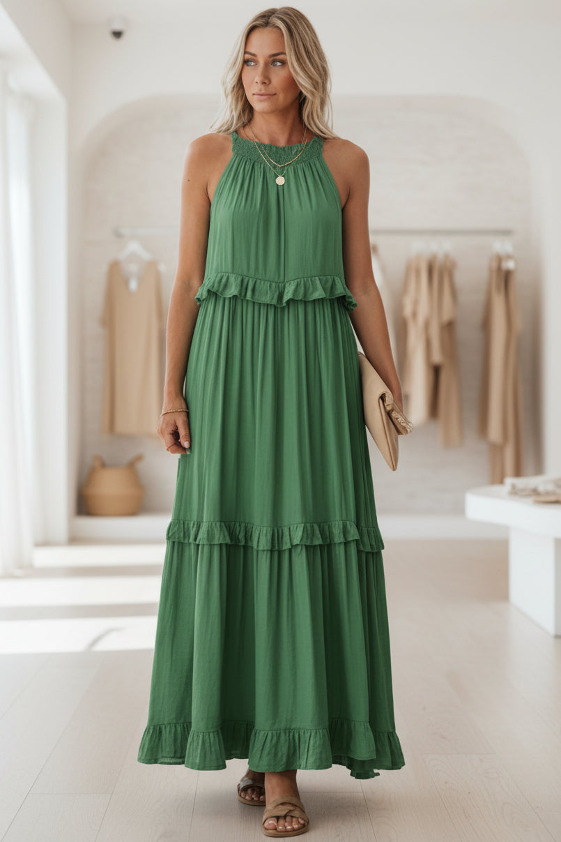 GAIA - RUFFLE MAXI DRESS