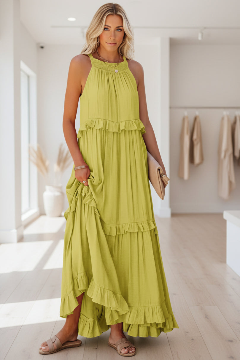 GAIA - RUFFLE MAXI DRESS