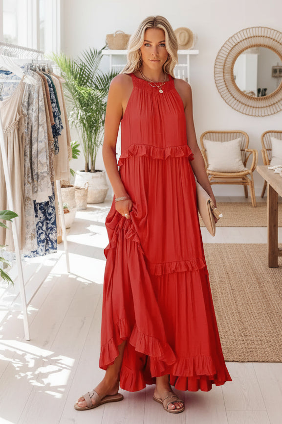 GAIA - RUFFLE MAXI DRESS