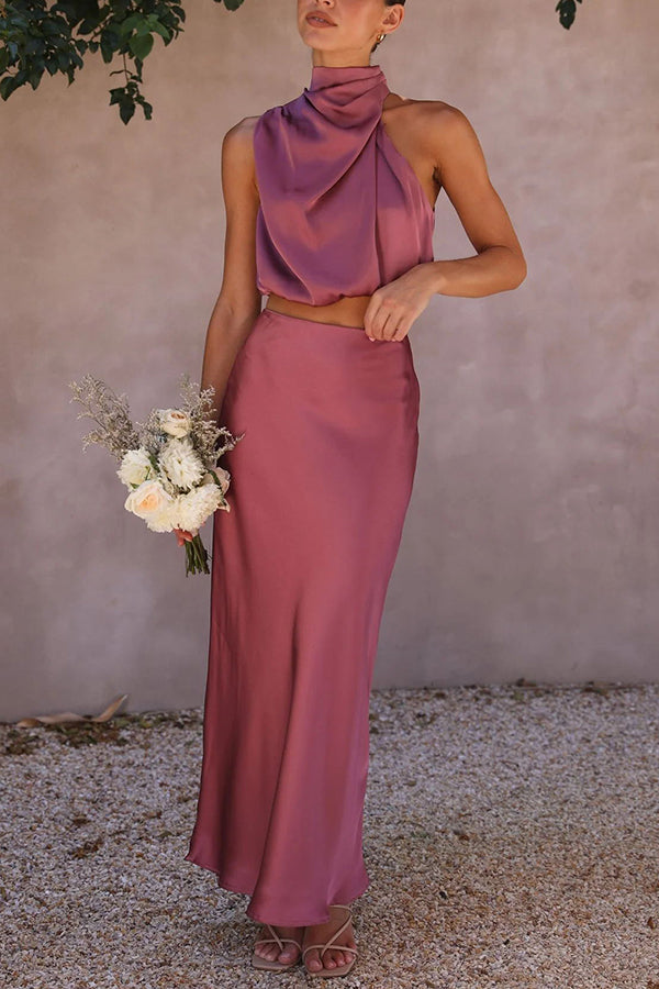 KELLY -  TWO-PIECE SATIN DRESS