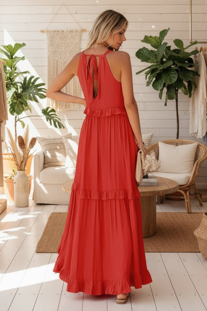 GAIA - RUFFLE MAXI DRESS