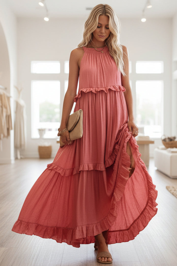 GAIA - RUFFLE MAXI DRESS