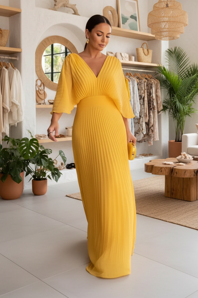 ZANA - PLEATED EVENING GOWN