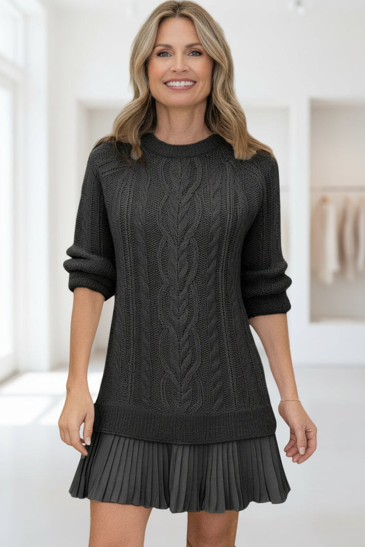 AVA – CABLE KNIT SWEATER DRESS