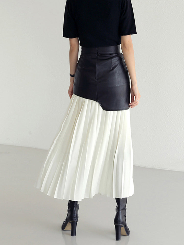 JESSY - ASYMMETRIC FAUX LEATHER SKIRT
