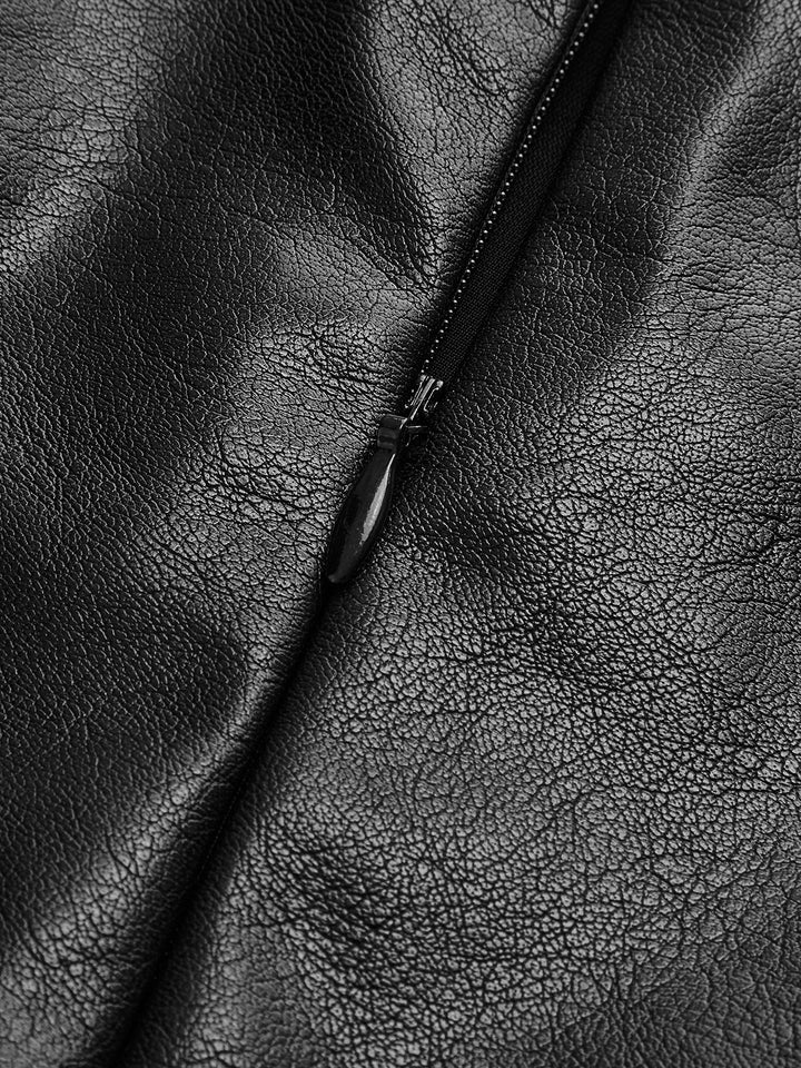 JESSY - ASYMMETRIC FAUX LEATHER SKIRT