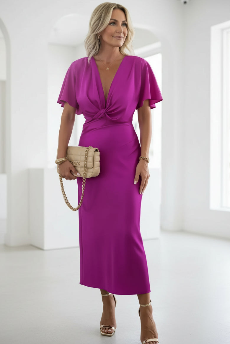 MOIRA – LUXE TWIST MIDI DRESS