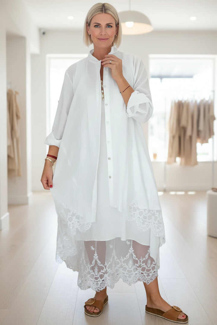 LYRA – LACE TRIM FLOW DRESS