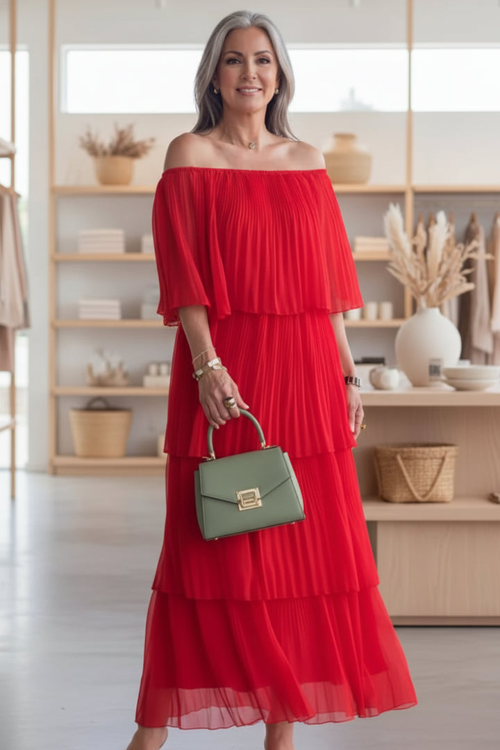 NOIRÉ - PLEATED EVENING GOWN