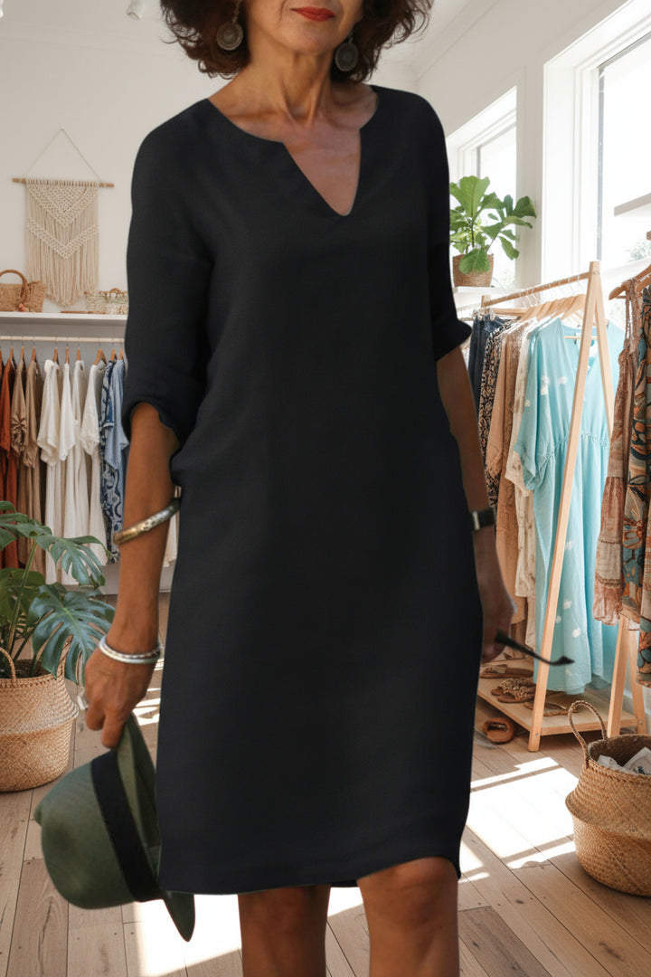 ELEANOR - TIMELESS V-NECK DRESS
