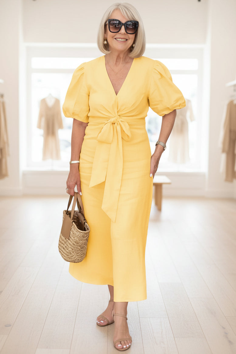 SELENA - V-NECK DRESS