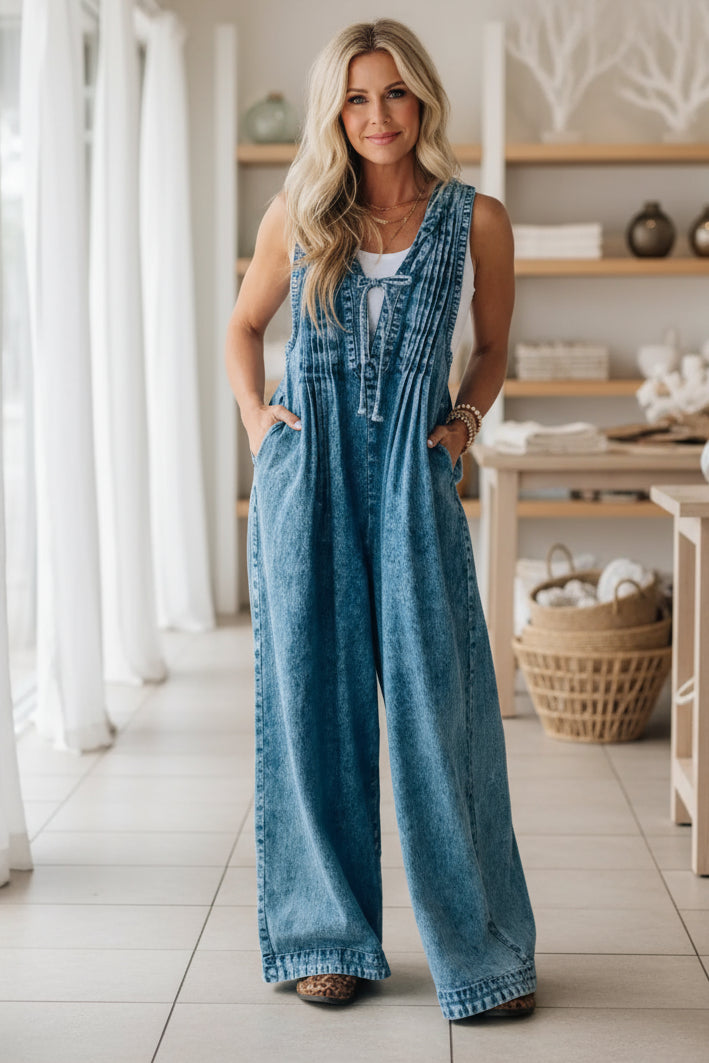 AINSLEY – BOHO DENIM JUMPSUIT