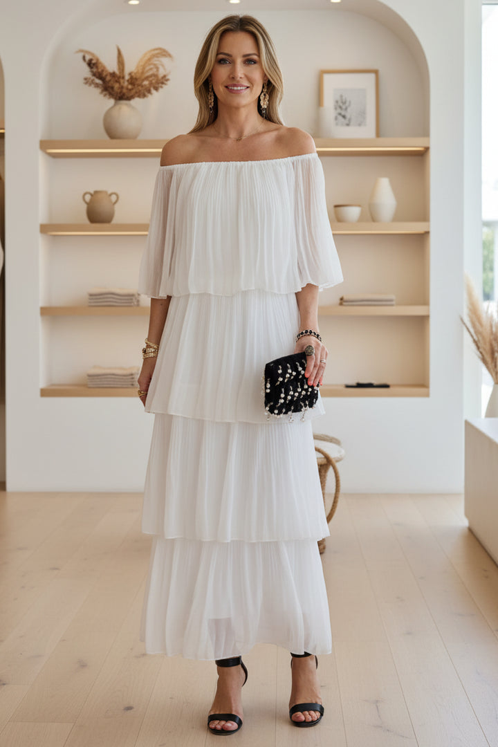 NOIRÉ - PLEATED EVENING GOWN