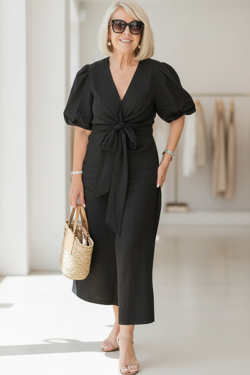 SELENA - V-NECK DRESS