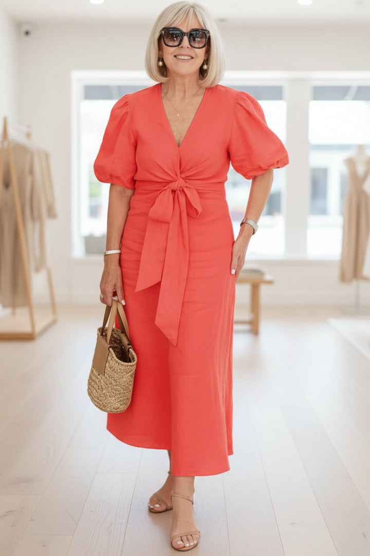 SELENA - V-NECK DRESS