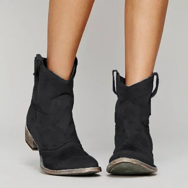 IZZY - VINTAGE COWBOY ANKLE BOOTS