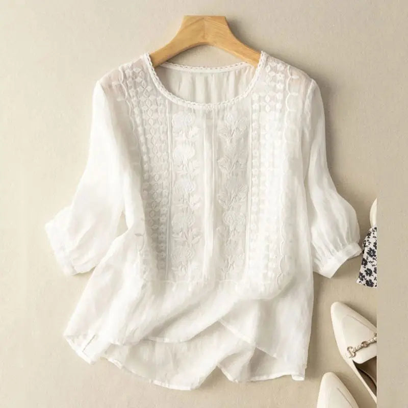 AURORA - EMBROIDERED RELAXED BLOUSE