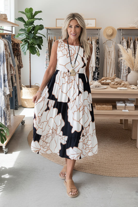 JINDI - STYLISH FLORAL PRINT DRESS