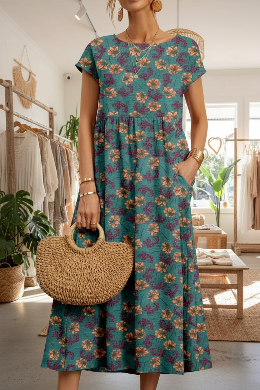 SOLE - SLIMMING ETHEREAL FLORAL DRESS