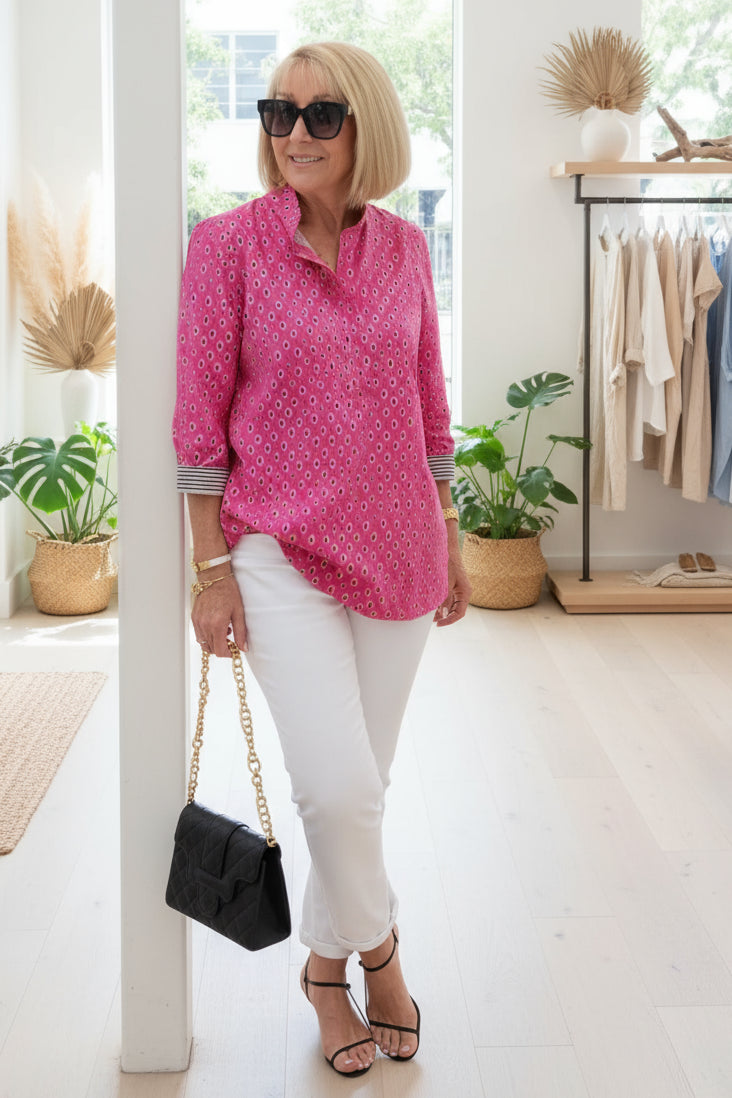 SABRINE - 3/4 SLEEVE ELEGANT TOP