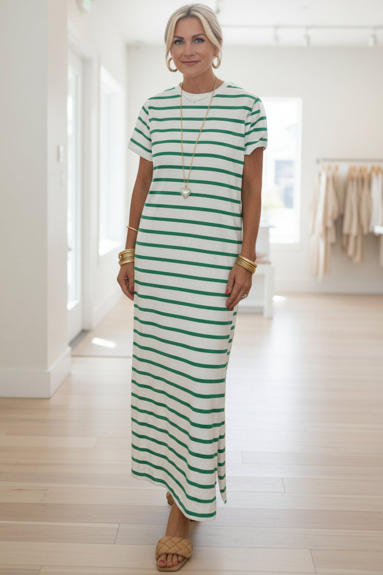 MEI - STRIPED MAXI DRESS